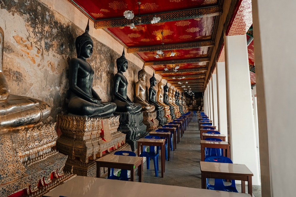 Buddhist statues in Bangkok, Thailand.