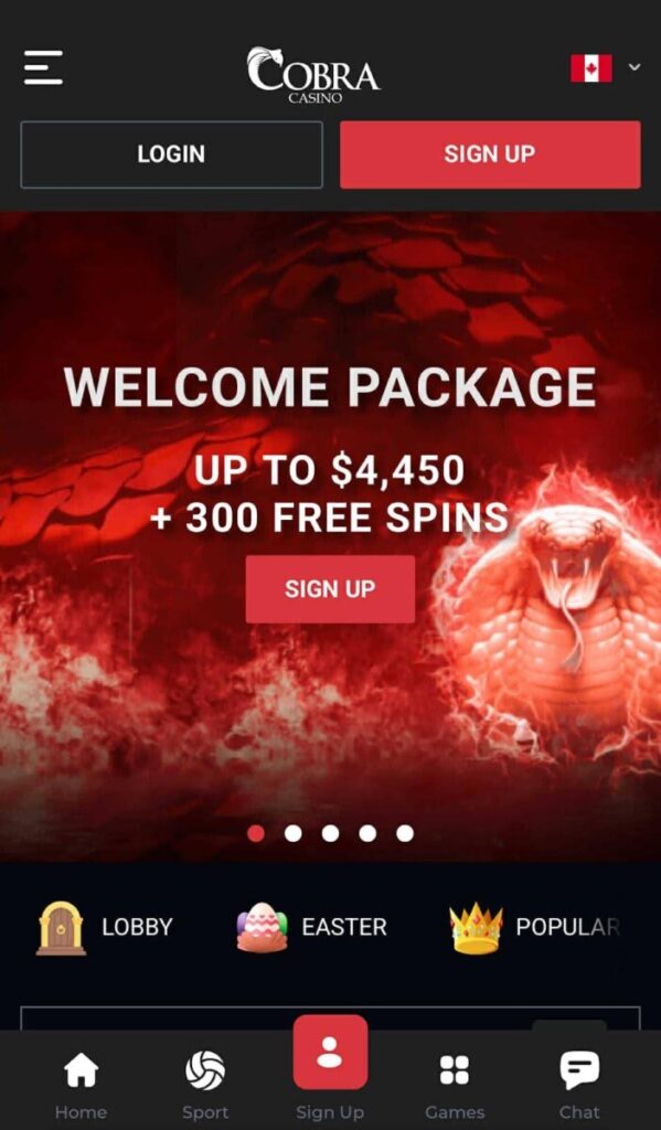 cobra casino interac casino canada