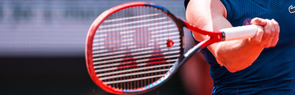 A tennis player hits a shot on the WTA Tour